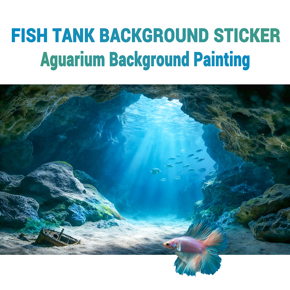 Marine Aquarium Glue - ملصق خلفية لحوض السمك بتصميم فتحة