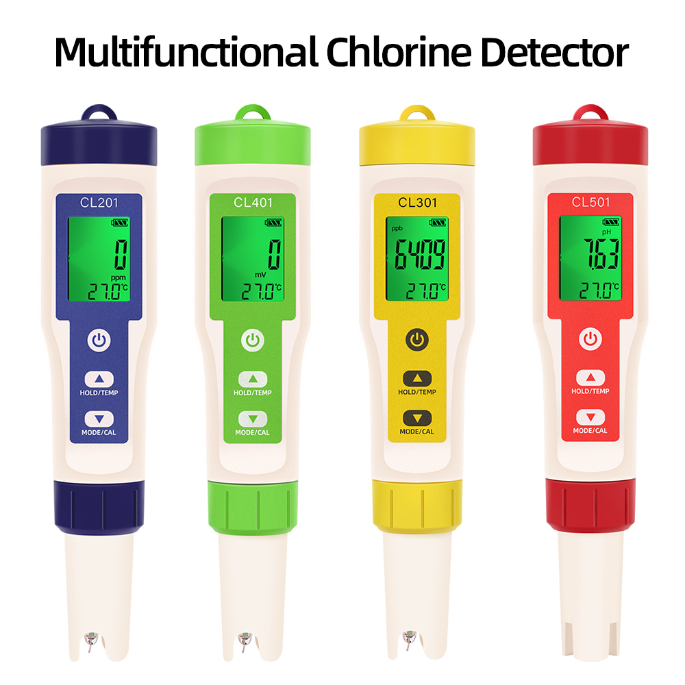 Marine Aquarium Test Kit - PH/CL2/H2/ORP/مقياس الحرارة كاشف الكلور الرقمي جهاز
