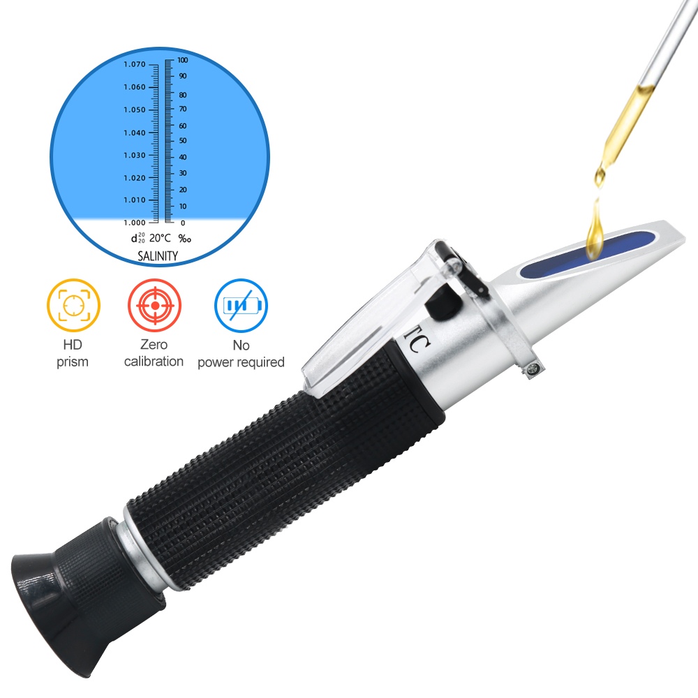Refractometer Salinity - مقياس انكسار الملوحة المحمول 0-100% مقياس