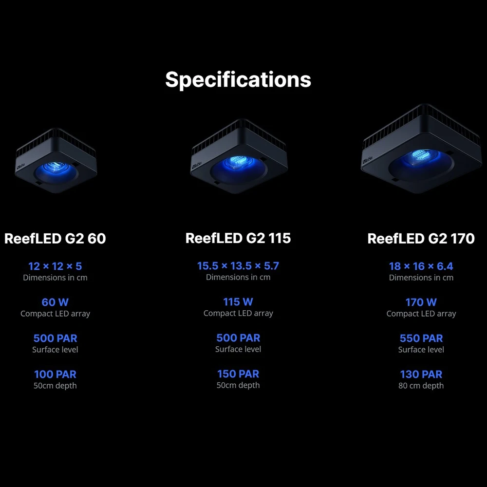 RedSea ReefLED G2 60/115/170 ا - مراجعة Marine Aquarium Led Lights وسعره