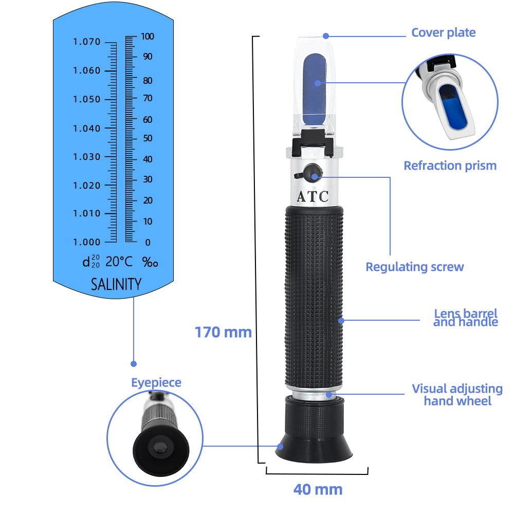 مقياس انكسار الملوحة المحمول ل - مراجعة Refractometer Salinity وسعره