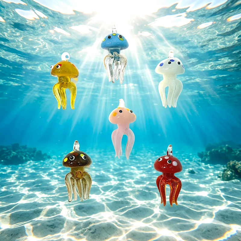 قلادة قنديل البحر الزجاجية الم - مراجعة Aquarium Marine Color وسعره