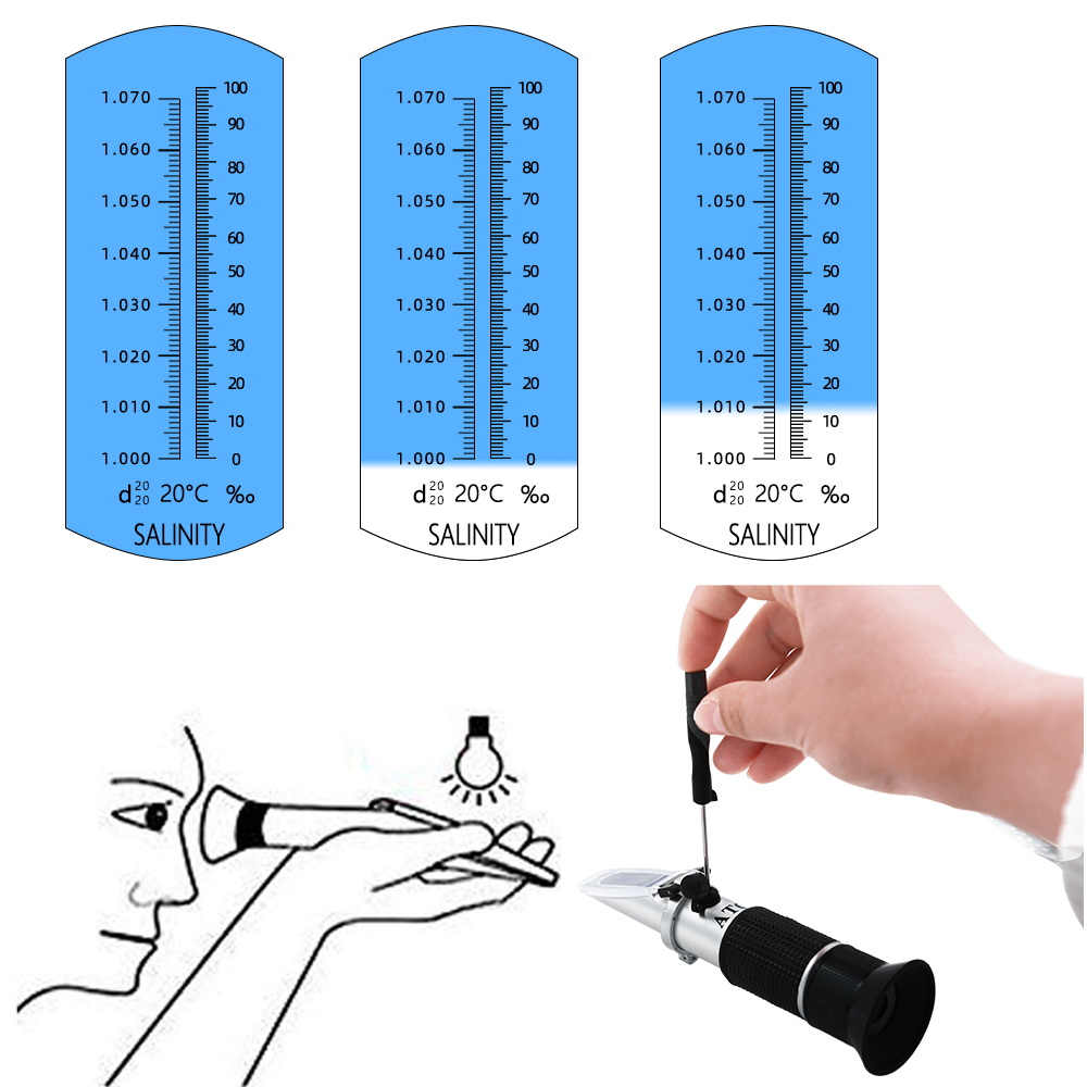 مقياس انكسار الملوحة 0-10% 1.0 - مراجعة Refractometer Salinity وسعره