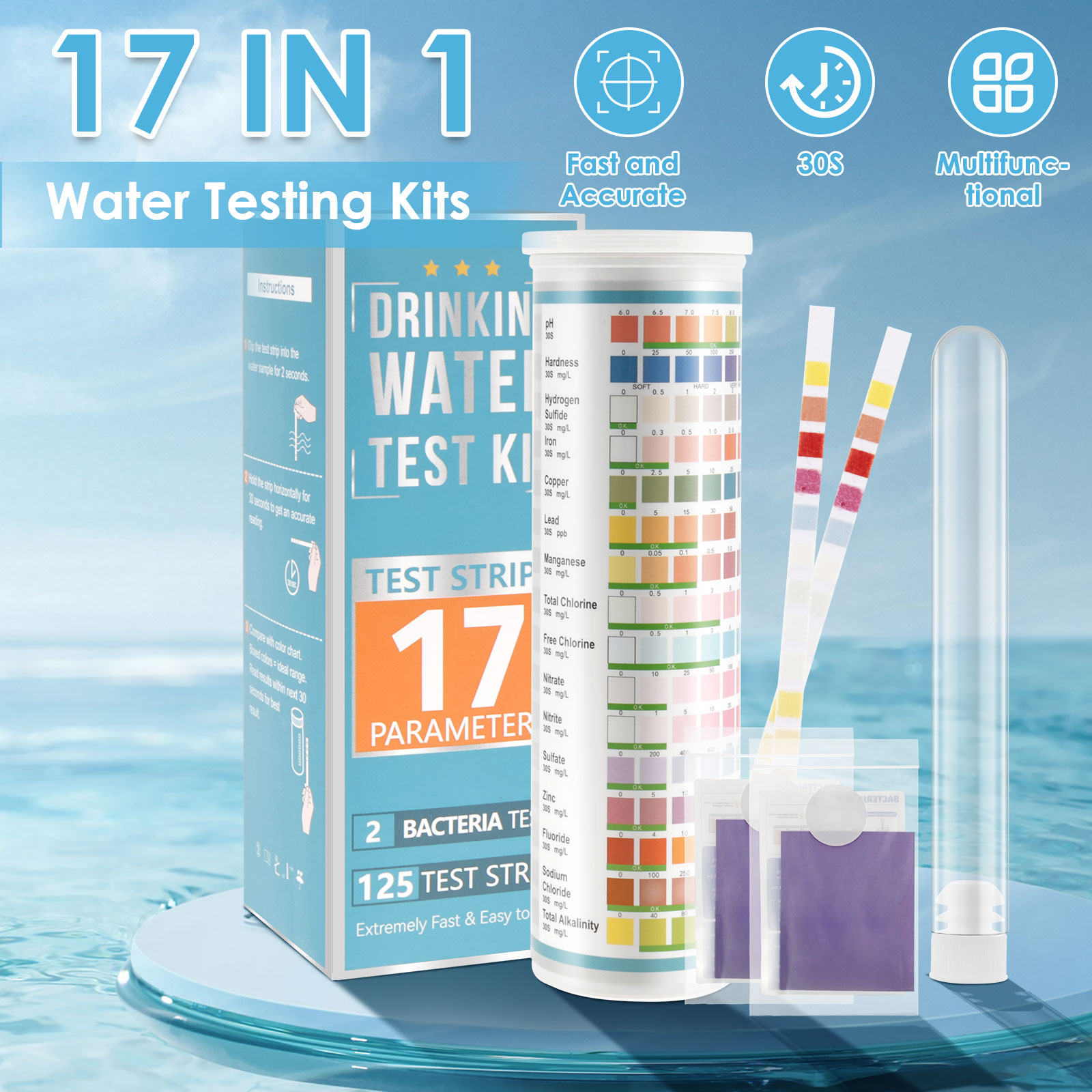 100/125 قطعة شرائط اختبار حوض  - مراجعة Marine Aquarium Test Kit وسعره